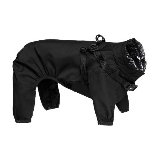 Canada Pooch Harness Snowsuit, Black, Size 8