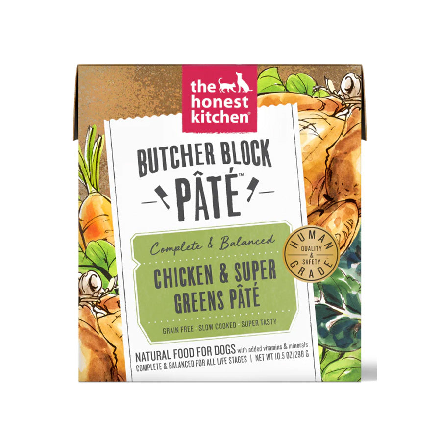 Honest Kitchen Butcher Block Pâté Chicken & Super Greens Pate, 10.5oz
