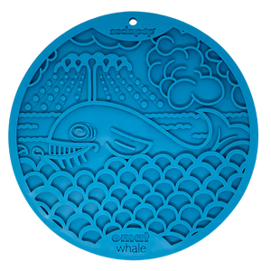 SodaPup eMat Enrichment Lick Mat Blue Whale with Suction Cups, 8"