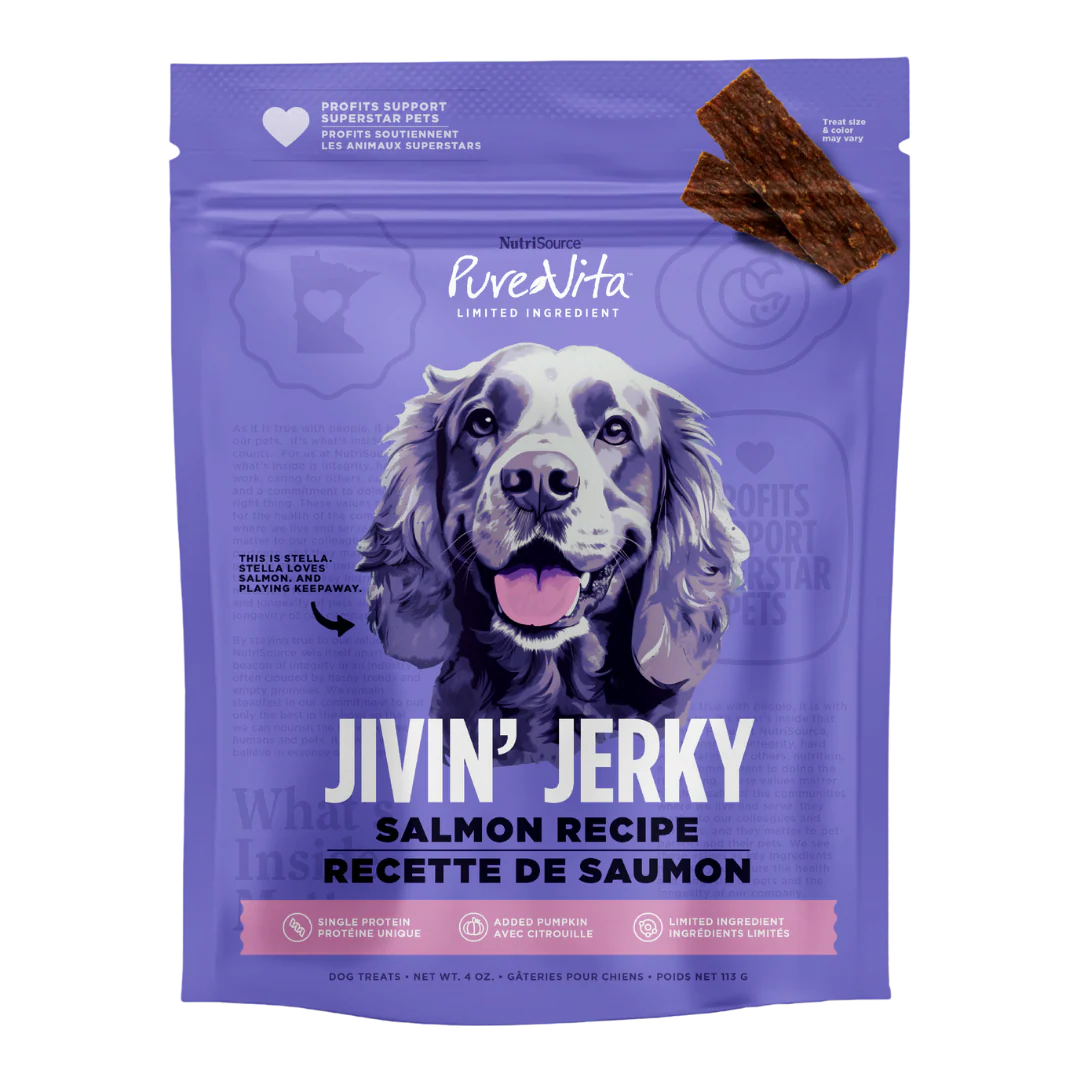 Pure Vita Jivin Jerky Salmon Treats, 4oz