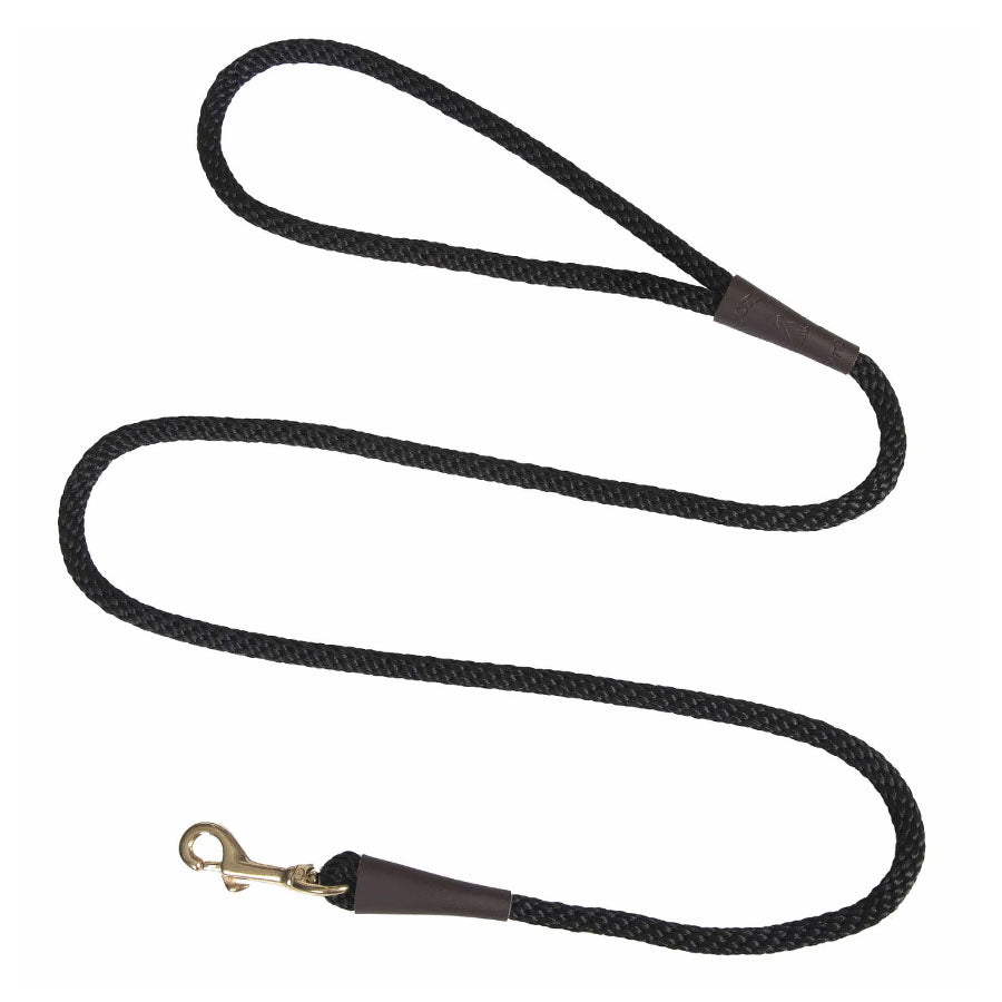 Mendota Pet Black Snap Leash, 3/8"X4'