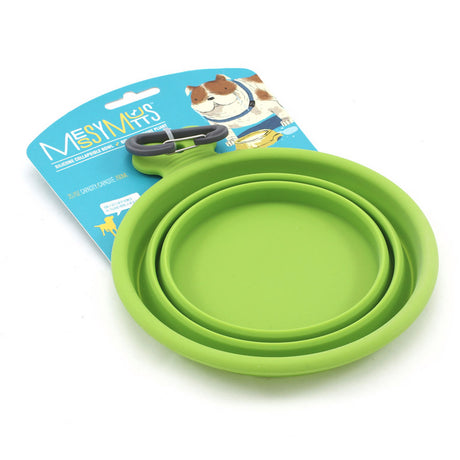 Messy Mutts Silicone Collapsible Bowl - Green