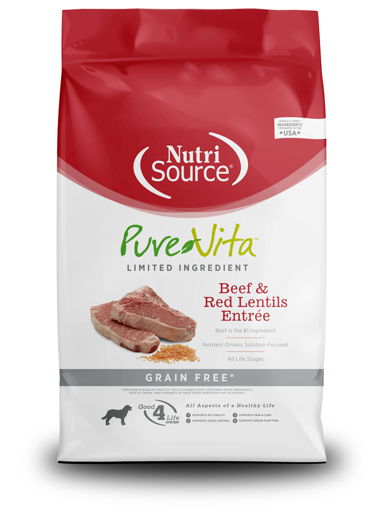 Pure Vita Dog GF Beef & Lentils, 12lbs