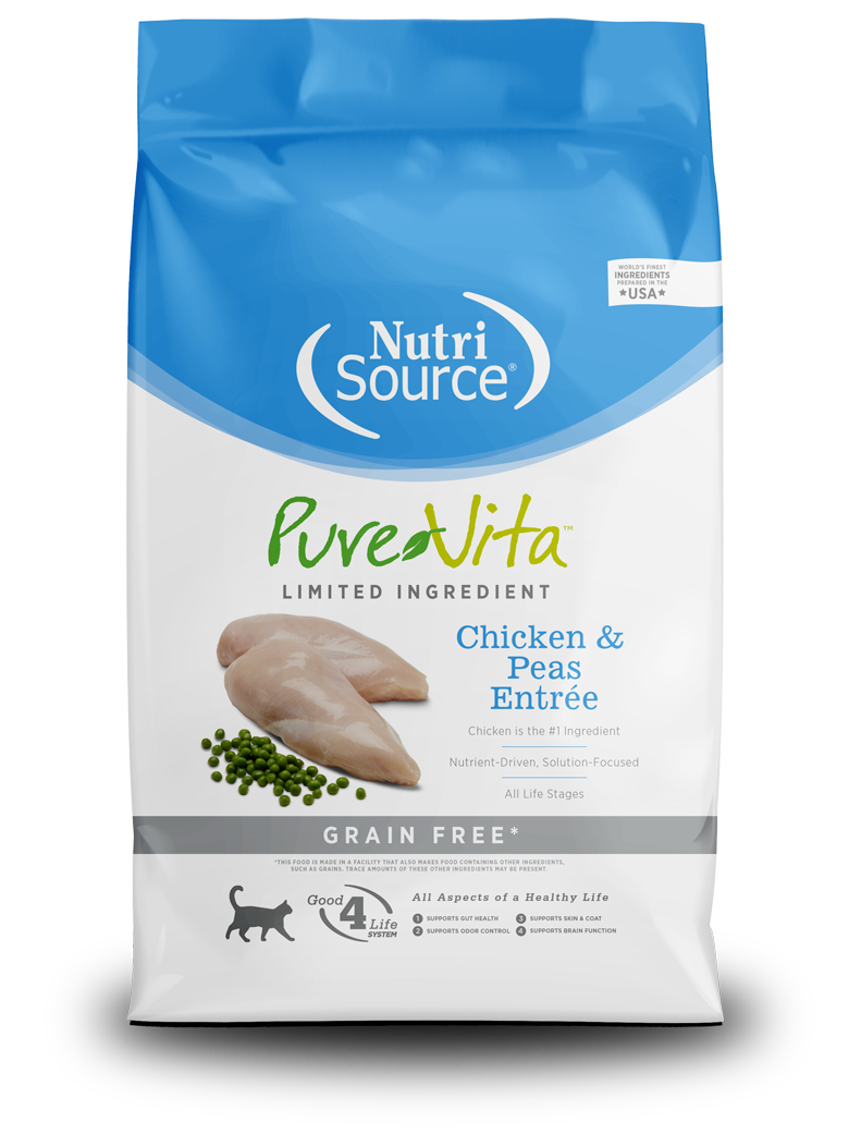 Pure Vita Chicken & Peas Cat Food, 4lbs