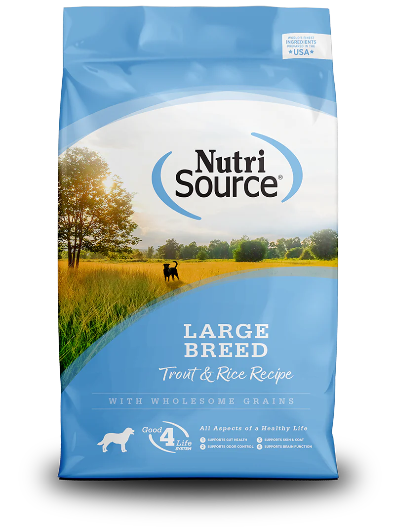 Nutrisource Large Breed Adult Trout & Rice, 26lbs