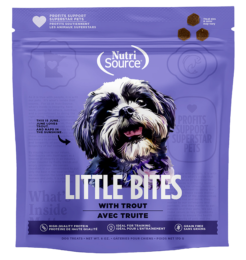 NutriSource Dog GF Little Bites Trout Treats, 6oz
