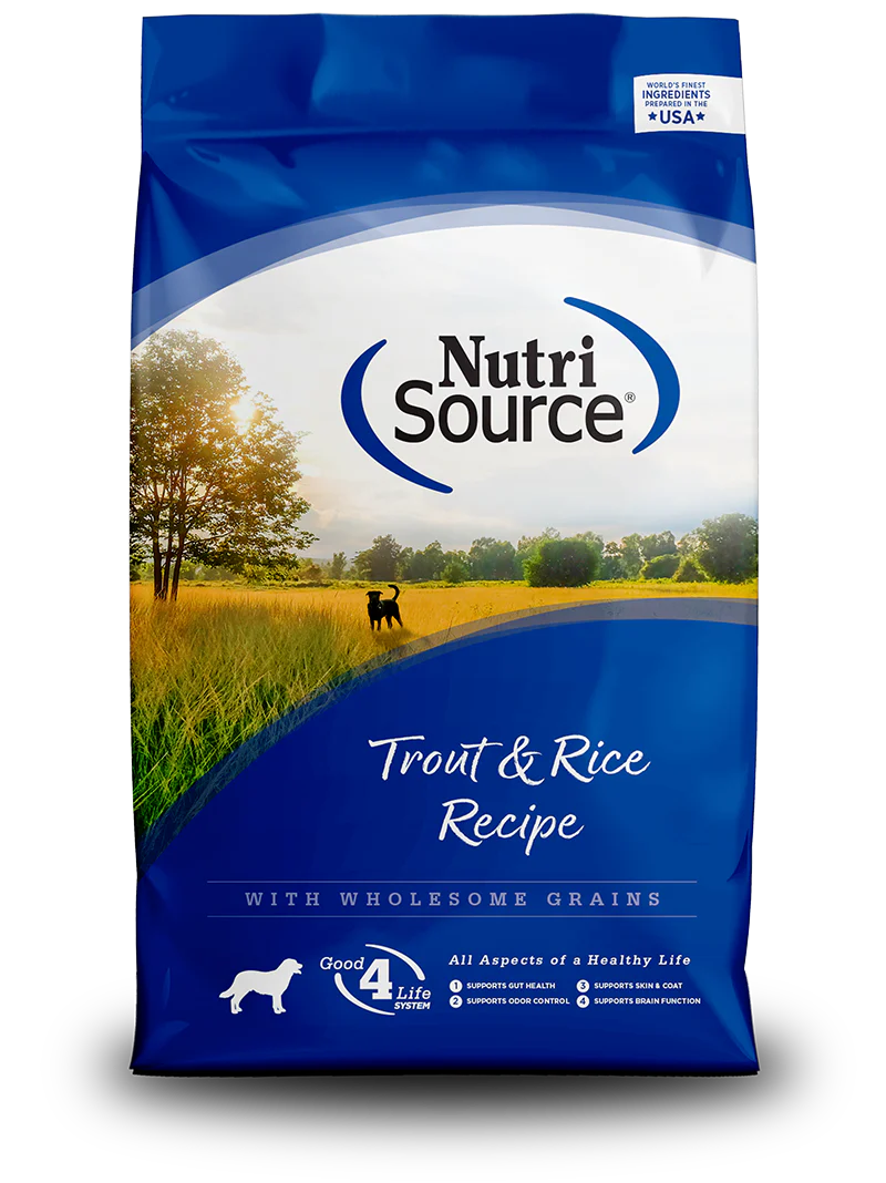 Nutrisource Trout & Rice Formula, 12lbs