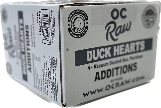 OC Raw Frozen Duck Hearts, 2lbs