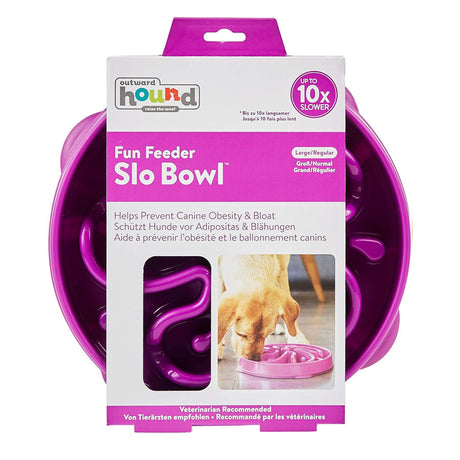 Outward Hound Fun Feeder Slo Bowl Purple