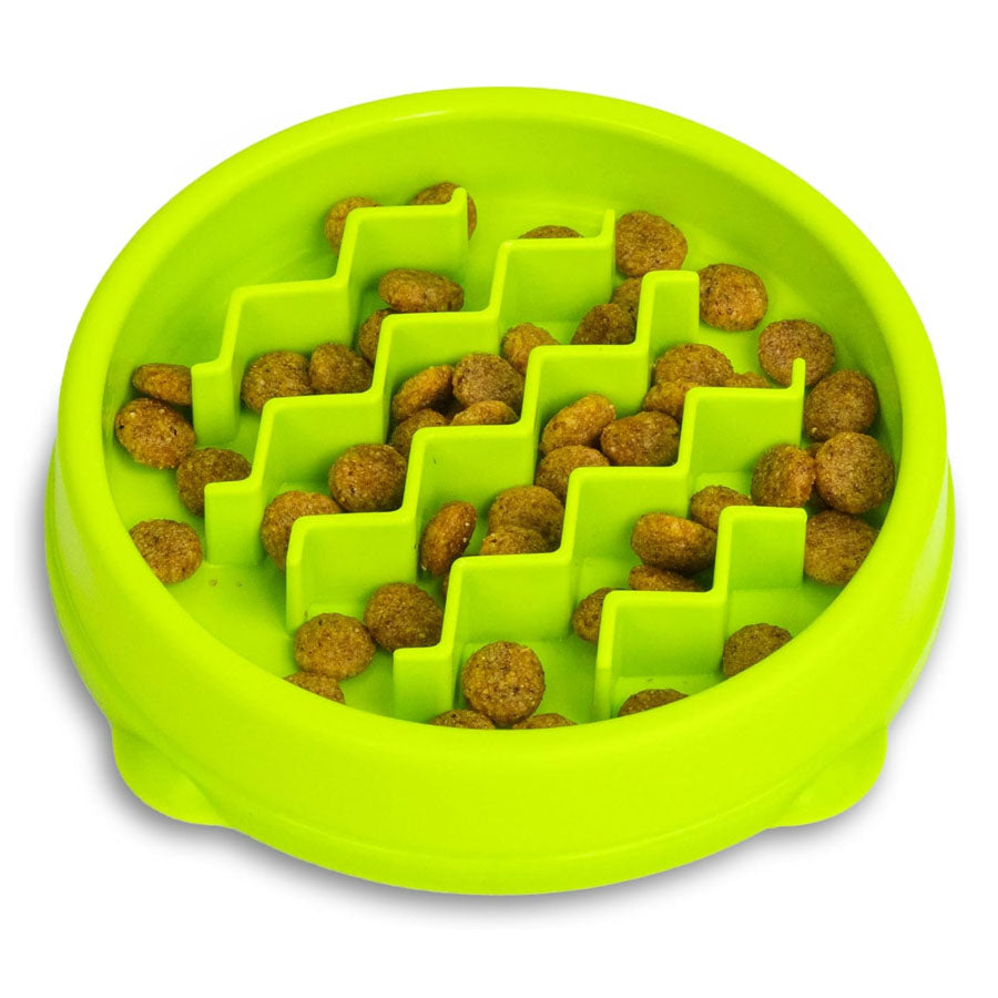 Petstages Kitty Slow Feeder Cat Bowl Green