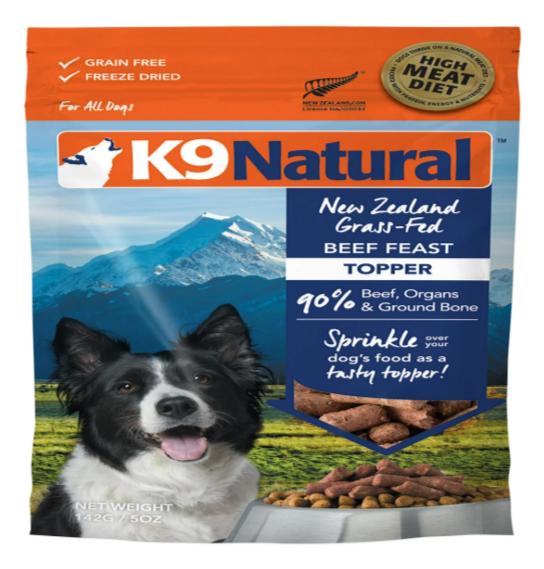 K9 Natural Freeze-Dried Beef Topper, 5oz