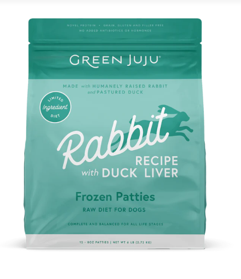 Green JuJu Dog Frozen Rabbit Duck Sliders, 6lbs