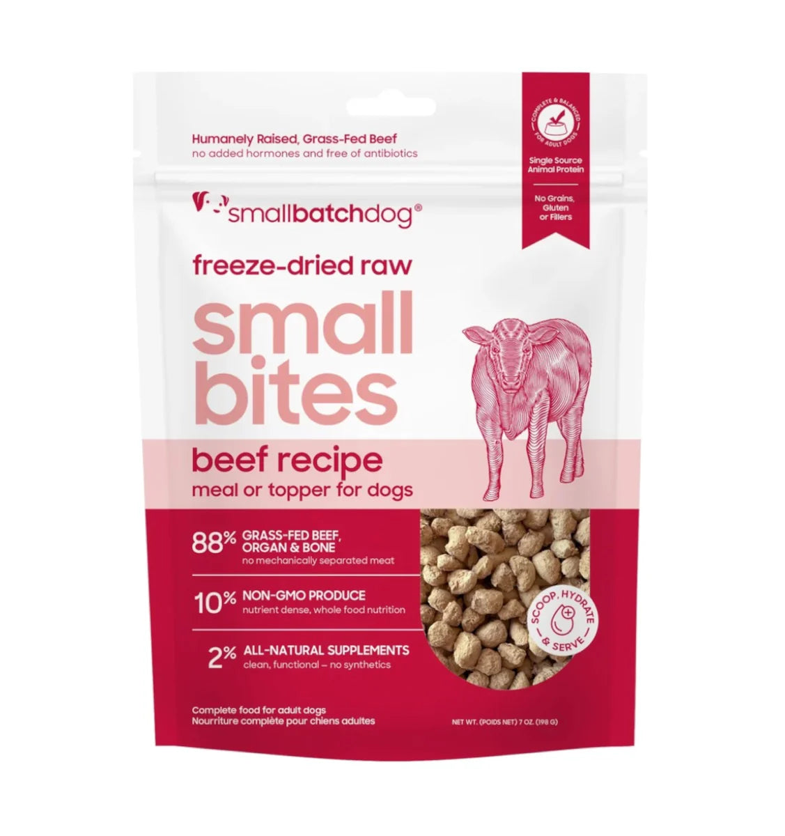 Small Batch GF Freeze-Dried Small Bites Beef Recipe, 7oz