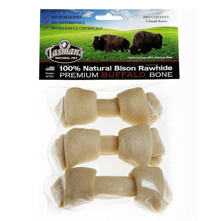 Tasmans Natural Bison Rawhide 4-5" Bone, Small [32]