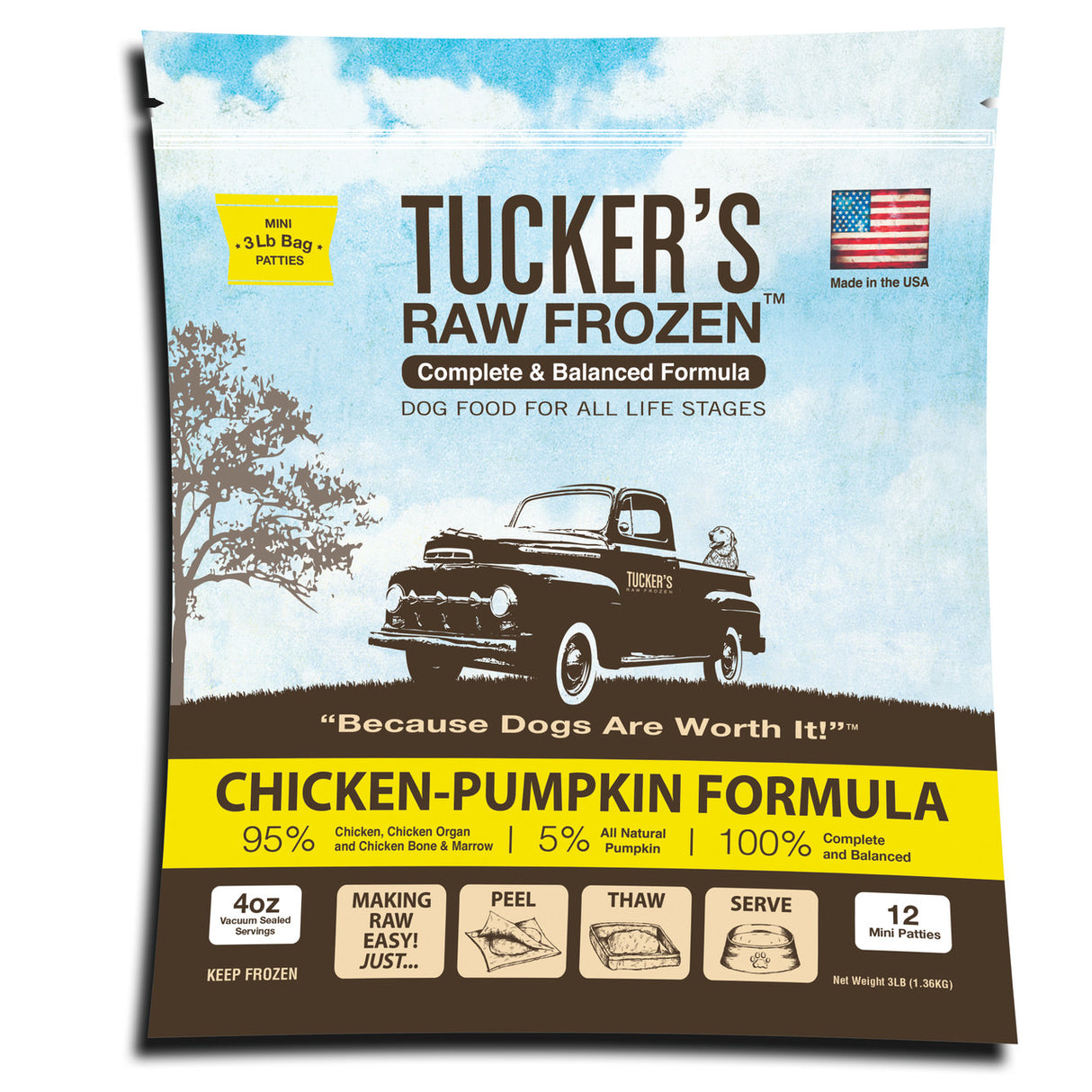 Tuckers Frozen Chicken & Pumpkin, 3lbs