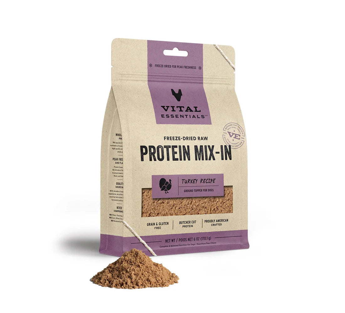 Vital Essentials Freeze-Dried Raw Protein Mix-In Turkey Ground Topper, 6oz