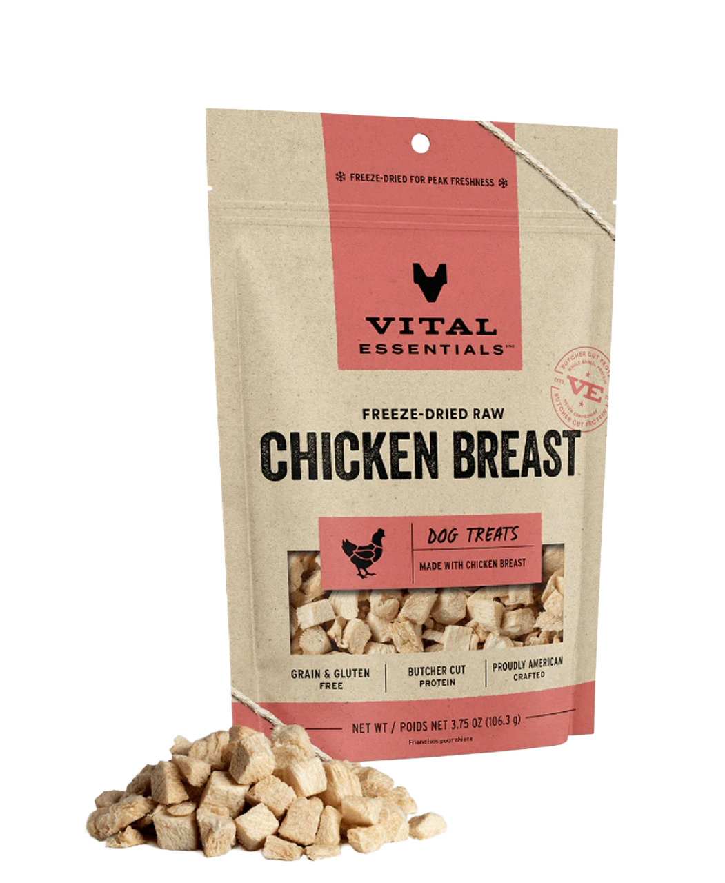 Vital Essentials Freeze Dried Chicken Breast Dog Treats, 3.75oz