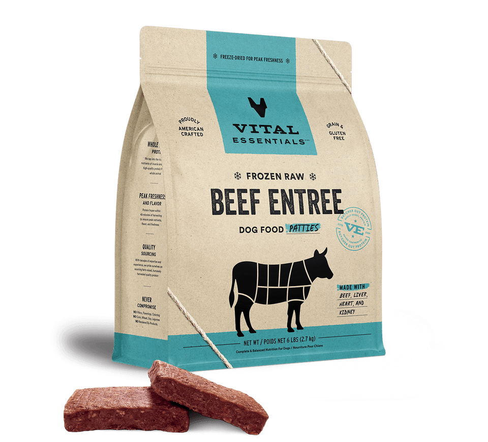Vital Essentials Frozen Beef Dog Patties, 6lbs