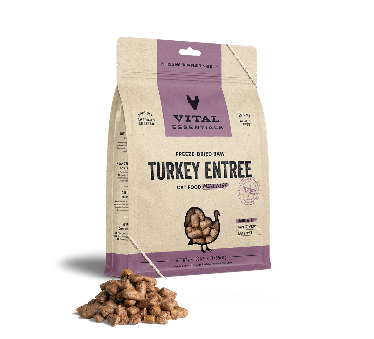 Vital Essentials Turkey Crunchy Mini Nibs, 8oz