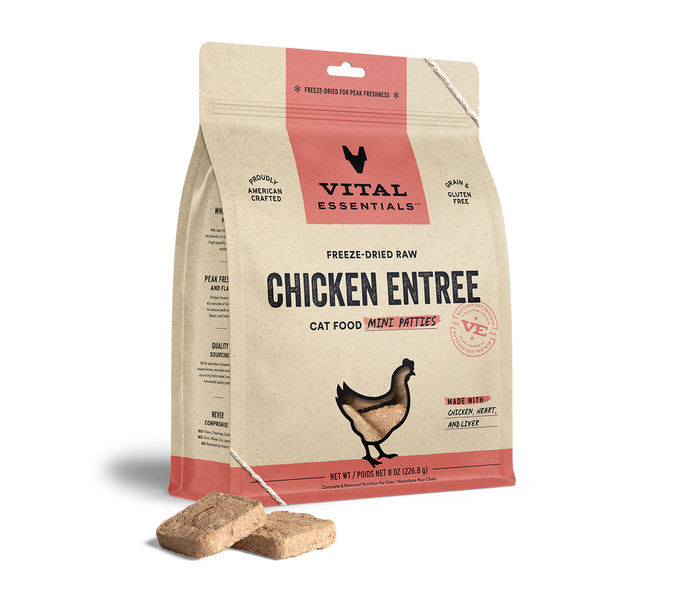 Vital Essentials Cat Mini Patties Chicken, 8oz