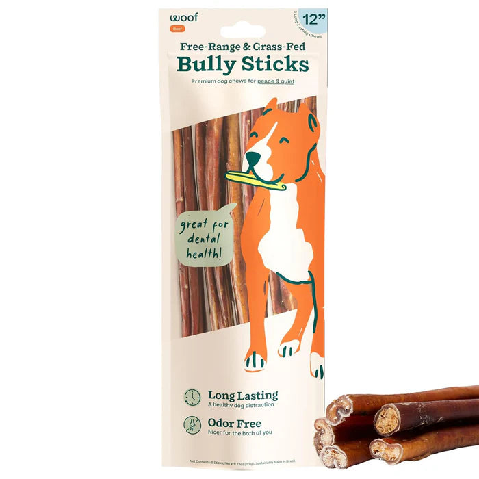 Woof Bully Sticks 12", 5pk