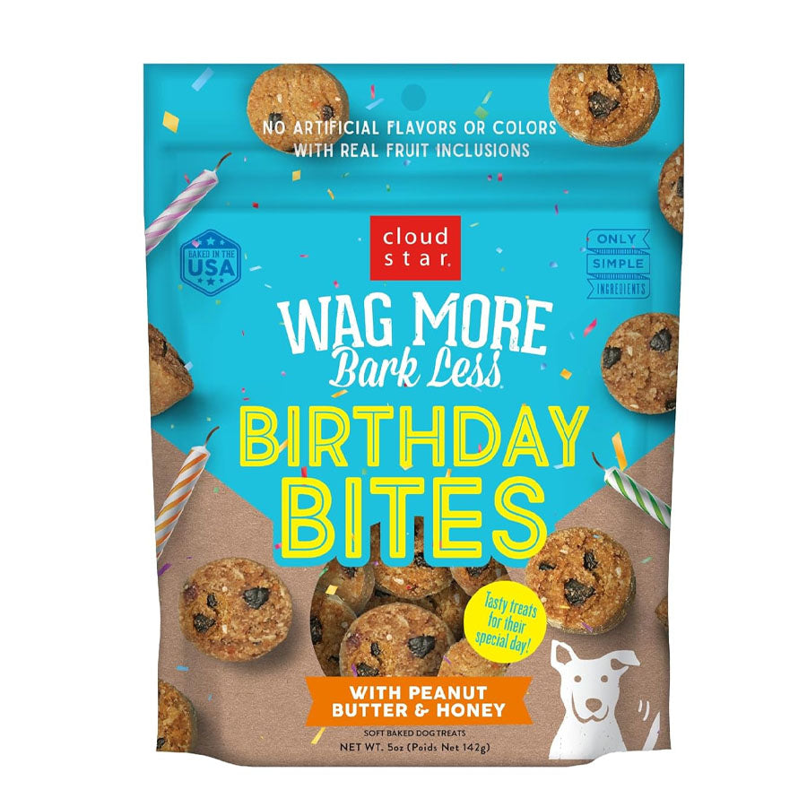Wag More Bark Less Birthday Bites: Peanut Butter & Honey, 5oz