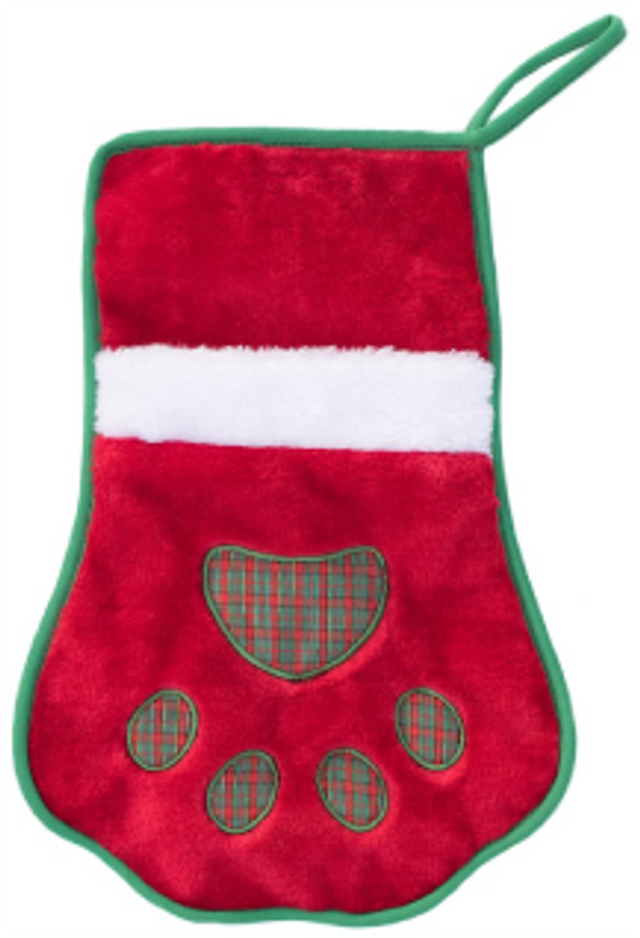 ZippyPaws Red Paw Christmas Stocking