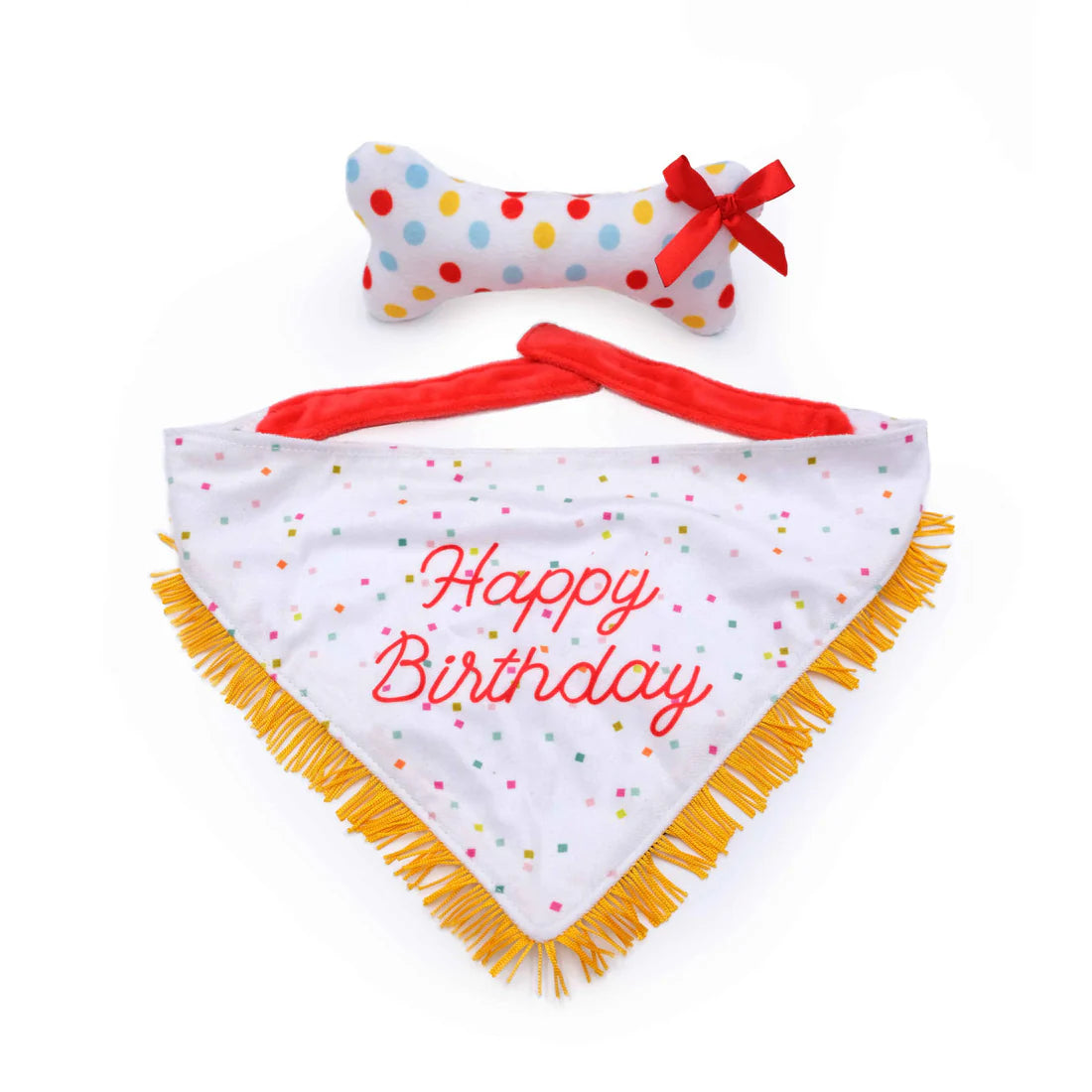 ZippyPaws Birthday Bandana and Bone, 2pk