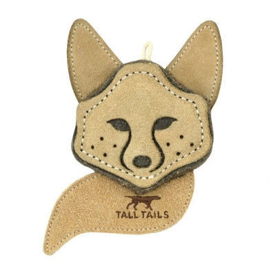 Tall Tails Scrappy Leather Fox Dog Toy