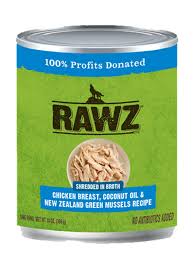 Rawz Shredded Chicken & Coconut Canned Dog Food,12.5oz