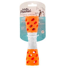 Messy Mutts Totally Pooched Toss'n Stuff Hourglass Dog Toy Orange, 7"