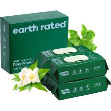 Earth Rated White Tea & Basil Pet Grooming Wipes, 100ct
