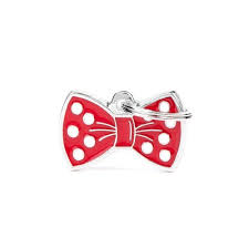 MyFamily Charms Bowtie ID Tag, Red