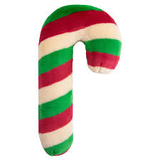 Fluff & Tuff Holiday Candy Cane Dog Toy, M