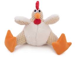 goDog Checkers Fat Rooster White w/Chew Guard Plush Dog Toy, S