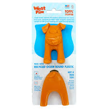 West Paw Toppl Stopper, Tangerine, 2pk