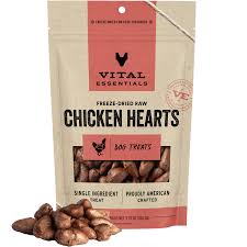 Vital Essentials Freeze Dried Chicken Hearts Dog Treats, 3.75oz