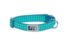 RC Pet Clip Collar, Green Gingham, M