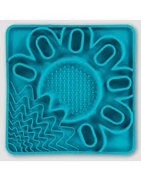 Messy Mutts Framed Silicone Interactive Licking Mat 10" x 10" Blue