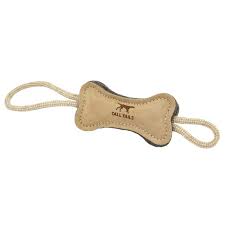 Tall Tails Natural Leather Tug Bone, 16"