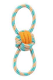 Thoozy Figure 8 Knot Ball Rope Toy, Orange/Teal