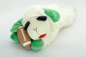 Multipet Tailgate Lamb Chop w/ Football Dog Toy, 10.5"