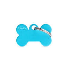 MyFamily Basic Aluminum Small Bone ID Tag, Light Blue
