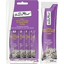 Fussie Cat GF Premium Tuna with Chicken in Goat Milk Puree, 4ct