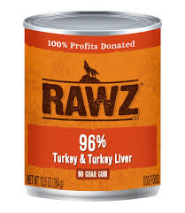 Rawz 96% Turkey & Turkey Liver Pate Canned Dog Food, 12.5oz