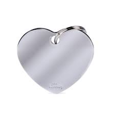 MyFamily Basic Chrome Big Heart Brass ID Tag