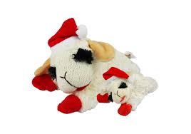 Multipet Holiday Lamb Chop w/ Santa Hat, 6"