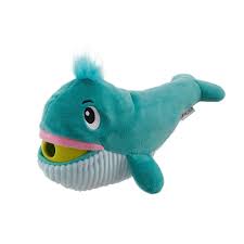 Nina Ottosson Big Mouthz Whale Interactive Plush Dog Toy, Blue