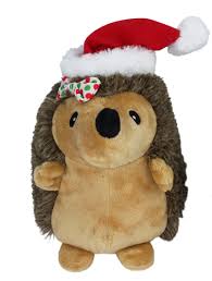Multipet Hedgehog w/Hair Bow & Red Santa Hat, 8"