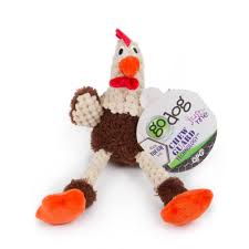 GoDog Just For Me Skinny Brown Rooster w/Chew Guard